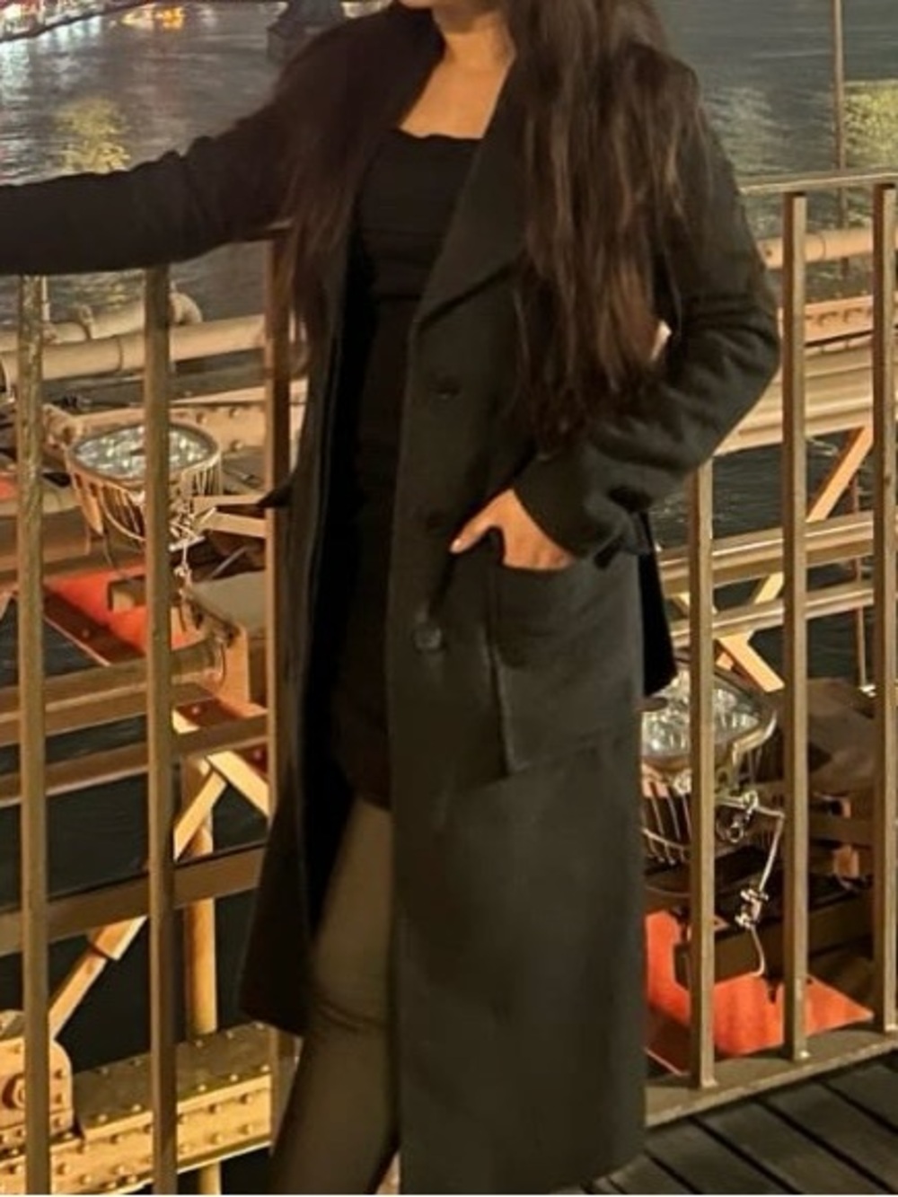 United Colors Of Benetton Dark Gray Long Trench Coat